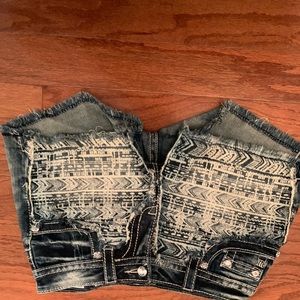 Buckle glitzy Jean shorts